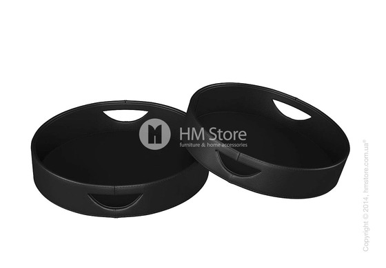 Набор круглых подносов Calligaris Damian, 2 предмета, PVC Black Набор круглых подносов Calligaris Damian, 2 предмета, PVC Black