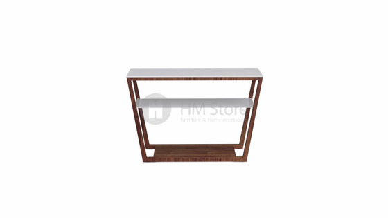 Стол Calligaris Element console table, Veneer walnut and Frosted tempered glass extrawhite