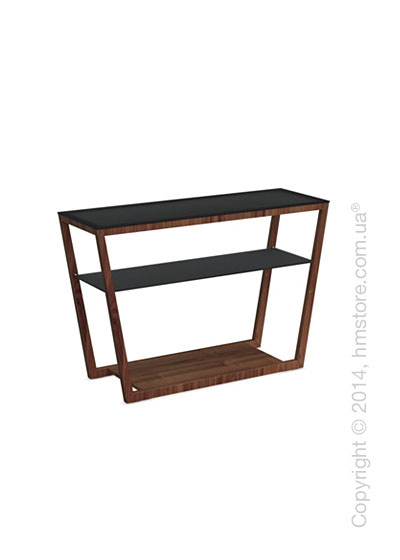 Стол Calligaris Element console table, Veneer walnut and Frosted tempered glass black