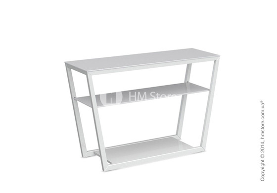 Стол Calligaris Element console table, Lacquered glossy white and Frosted tempered glass extrawhite