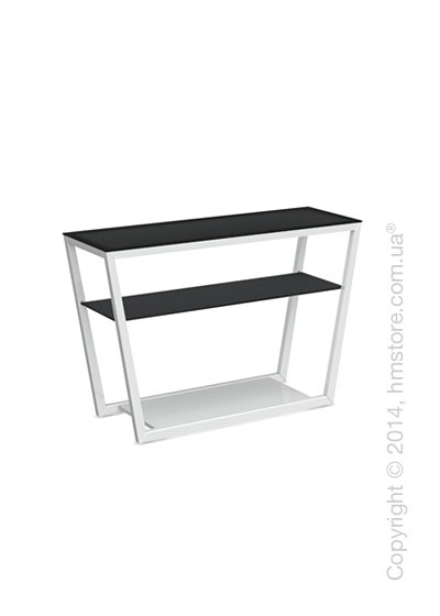 Стол Calligaris Element console table, Lacquered glossy white and Frosted tempered glass black