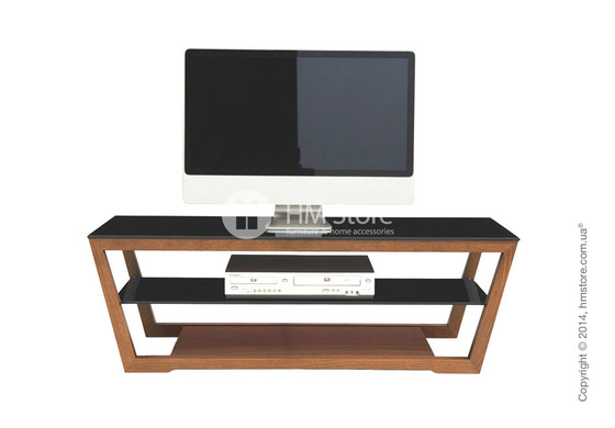 Подставка под телевизор Calligaris Element, Lacquered glossy white and Frosted tempered glass black