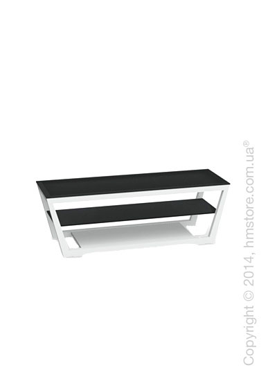 Подставка под телевизор Calligaris Element, Lacquered glossy white and Frosted tempered glass black