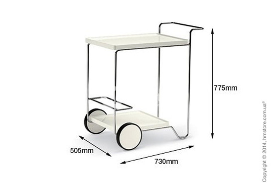Сервировочный столик Сalligaris Tray Roller, Finish glossy optic white Сервировочный столик Сalligaris Tray Roller, Finish glossy optic white