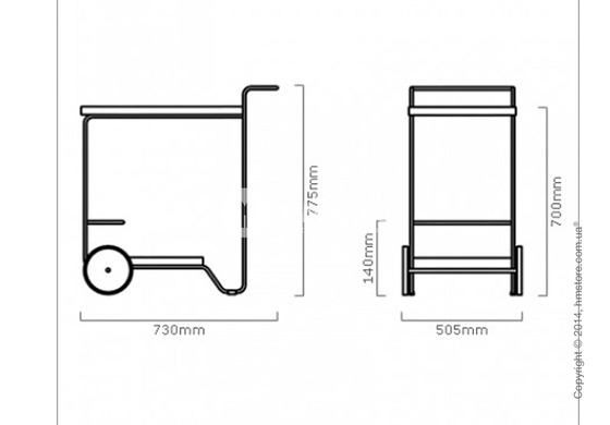Сервировочный столик Сalligaris Tray Roller, Finish glossy optic white