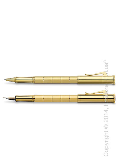 Комплект – ручка перьевая и ручка роллер Graf von Faber-Castell (серия Classic Anello, коллекция Gold)