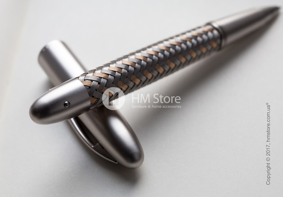 Ручка роллер Porsche Design серия TecFlex, коллекция Stainless Steel Gold