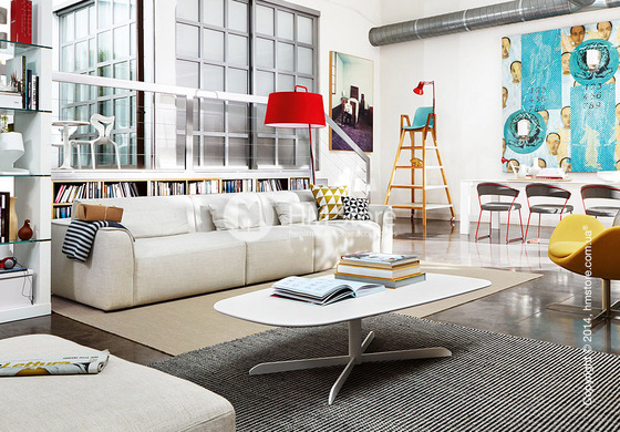 Напольный светильник Calligaris Sextans, Floor lamp, Fabric taupe