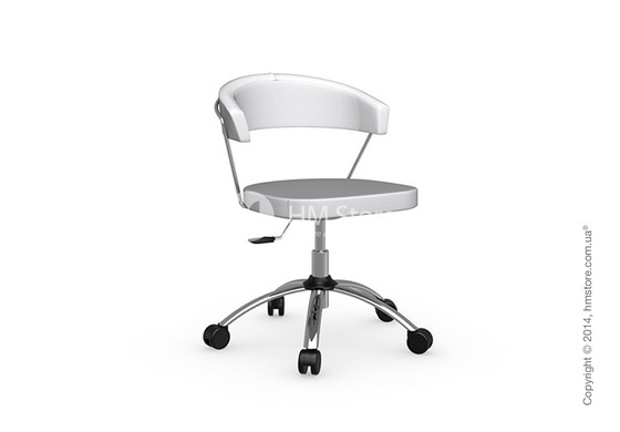 Кресло Connubia New York, Swivel chair, Leather optic white