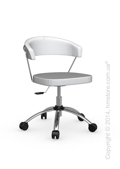 Кресло Connubia New York, Swivel chair, Leather optic white
