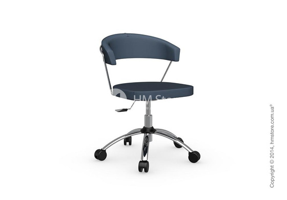 Кресло Connubia New York, Swivel chair, Leather arctic blue
