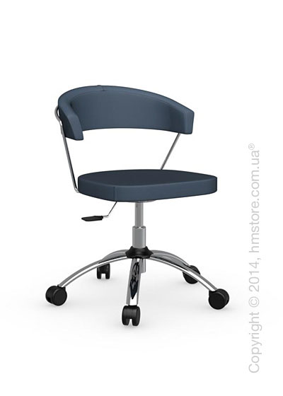 Кресло Connubia New York, Swivel chair, Leather arctic blue