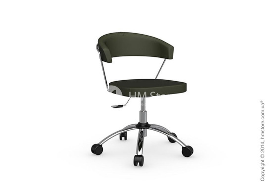 Кресло Connubia New York, Swivel chair, Leather olive green