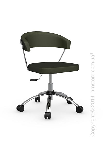 Кресло Connubia New York, Swivel chair, Leather olive green