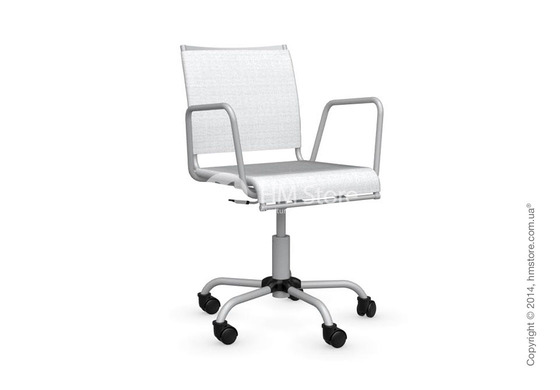 Кресло Connubia Web Race, Swivel chair, Metal matt silver and Joy coating optic white