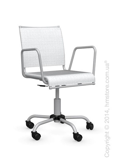 Кресло Connubia Web Race, Swivel chair, Metal matt silver and Joy coating optic white