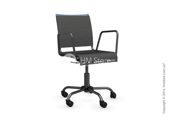 Кресло Calligaris Web Race, Swivel chair, Metal sky blue and Joy coating anthracite grey