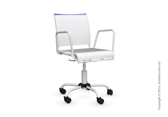 Кресло Connubia Web Race, Swivel chair, Metal sky blue and Joy coating optic white
