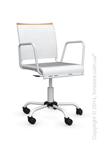 Кресло Connubia Web Race, Swivel chair, Metal matt mustard yellow and Joy coating optic white