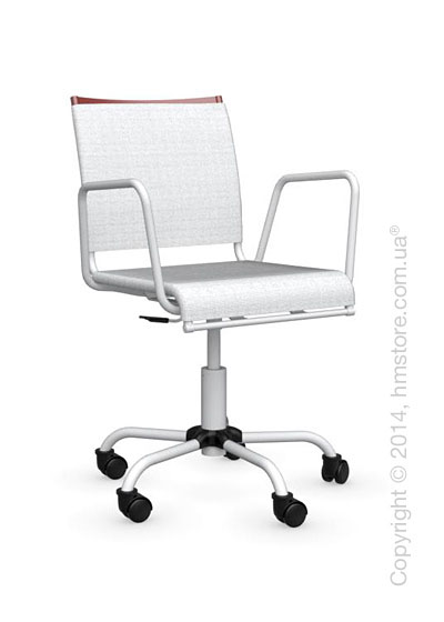 Кресло Connubia Web Race, Swivel chair, Metal matt red and Joy coating optic white