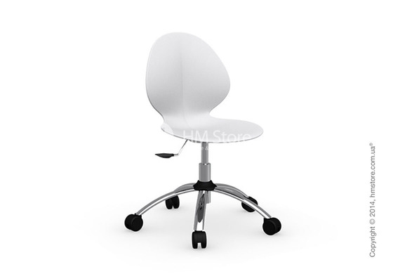 Кресло Calligaris Basil, Metal and plastic swivel chair, Plastic matt optic white