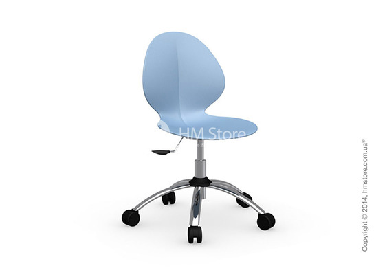 Кресло Calligaris Basil, Metal and plastic swivel chair, Plastic sky blue