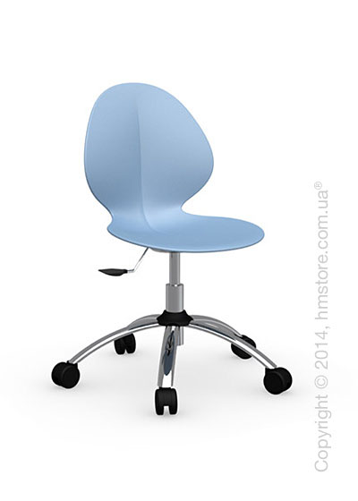 Кресло Calligaris Basil, Metal and plastic swivel chair, Plastic sky blue