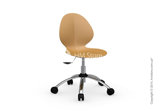 Кресло Calligaris Basil, Metal and plastic swivel chair, Plastic mustard yellow