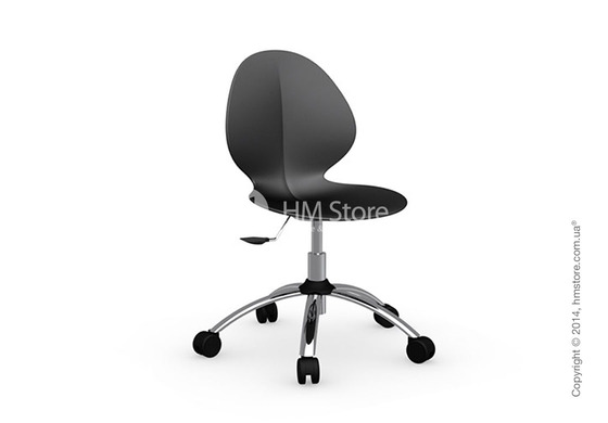 Кресло Calligaris Basil, Metal and plastic swivel chair, Plastic matt black