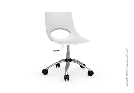 Кресло Calligaris Congress, Swivel chair, Metal satin steel and Plastic matt optic white