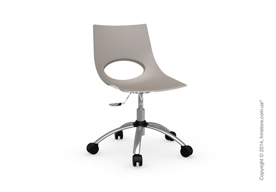 Кресло Calligaris Congress, Swivel chair, Metal satin steel and Plastic taupe