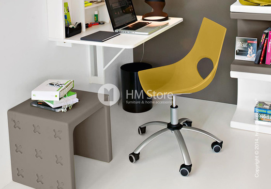 Кресло Calligaris Congress, Swivel chair, Metal satin steel and Plastic taupe