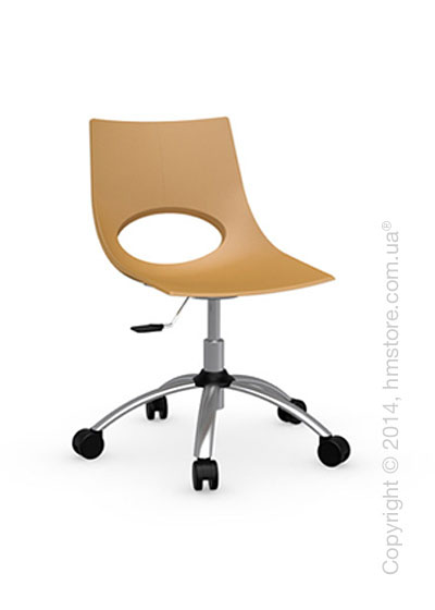 Кресло Calligaris Congress, Swivel chair, Metal satin steel and Plastic mustard yellow