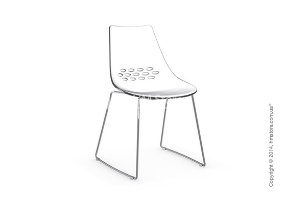 Стул Connubia Jam, Metal chair sled base, Plastic white and transparent