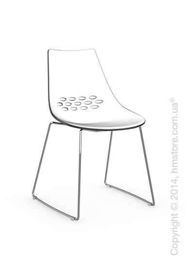 Стул Connubia Jam, Metal chair sled base, Plastic white and transparent
