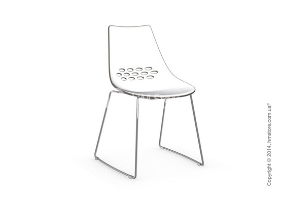Стул Connubia Jam, Metal chair sled base, Plastic white and taupe transparent