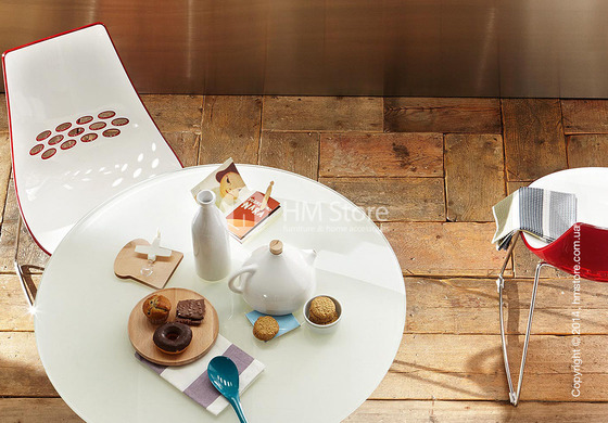 Стул Connubia Jam, Metal chair sled base, Plastic white and taupe transparent