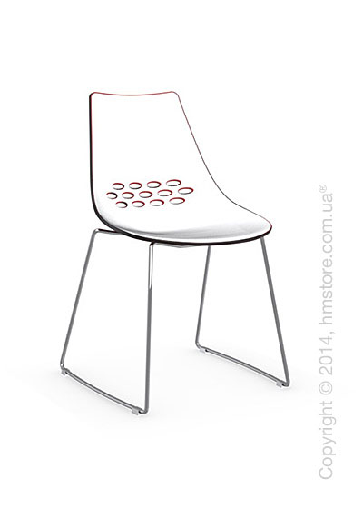 Стул Connubia Jam, Metal chair sled base, Plastic white and red transparent