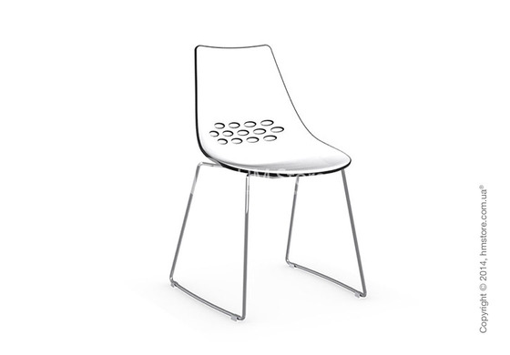 Стул Connubia Jam, Metal chair sled base, Plastic white and glossy black