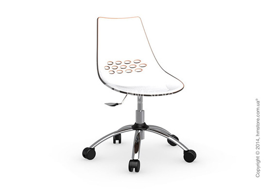 Кресло Connubia Jam, Swivel chair, Plastic white and orange transparent