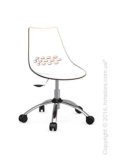 Кресло Connubia Jam, Swivel chair, Plastic white and orange transparent