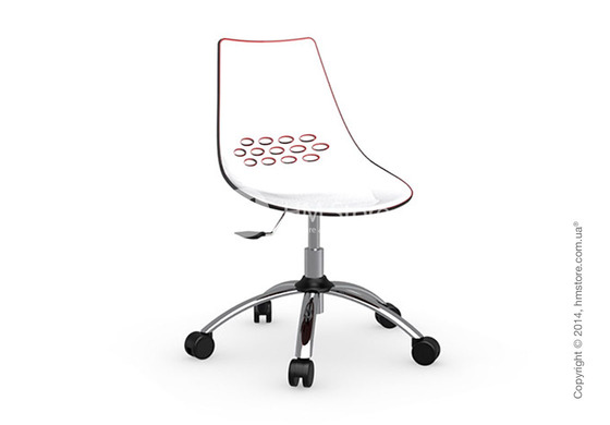 Кресло Connubia Jam, Swivel chair, Plastic white and red transparent