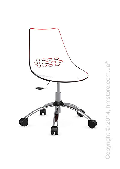 Кресло Connubia Jam, Swivel chair, Plastic white and red transparent