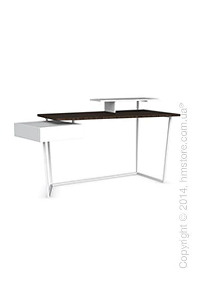 Стол Calligaris Layers, Metal matt optic white, Veneer smoke and Lacquered matt optic white