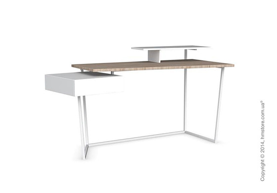 Стол Calligaris Layers, Metal matt optic white, Veneer natural and Lacquered matt optic white