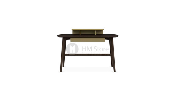 Стол Calligaris Match, Ashwood smoke, Veneer smoke and Lacquered mustard yellow matt