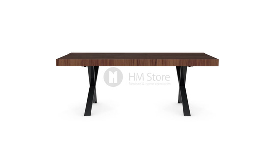 Стол Calligaris Axel, Veneer walnut and Metal black nickel
