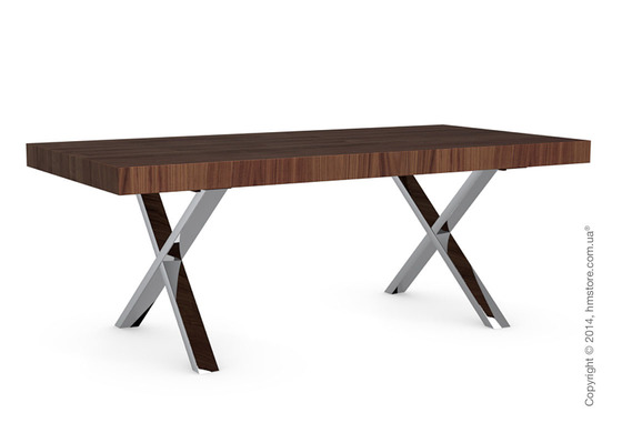 Стол Calligaris Axel, Veneer walnut and Metal chromed
