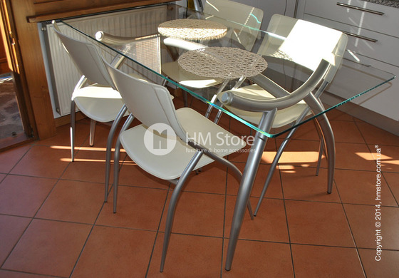 Стол Calligaris Diablo, Tempered glass transparent and Metal chromed, S