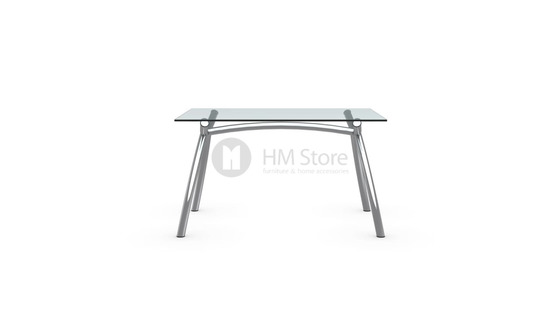 Стол Calligaris Diablo, Tempered glass transparent and Metal chromed, S